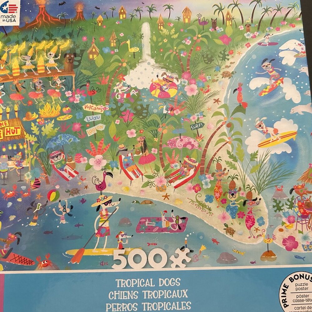 Tropical Dogs Jigsaw Puzzle 500 pieces